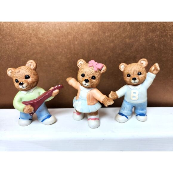 Homco Home Interiors Vintage porcelain Mini Bear Figurines - Picture 1 of 5